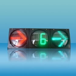 400mm an arrow with countdown to a combination of three unit LED traffic lights